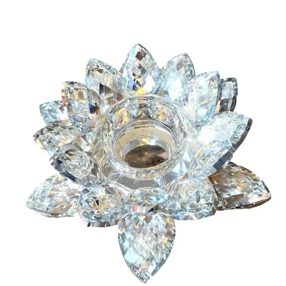Lotus Crystals glass Modern home office decor Sparkle Like Diamonds - Picture 1 of 3